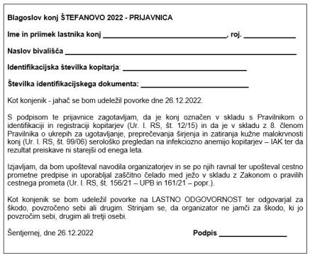 Prijavnica - Štefanovo 2022